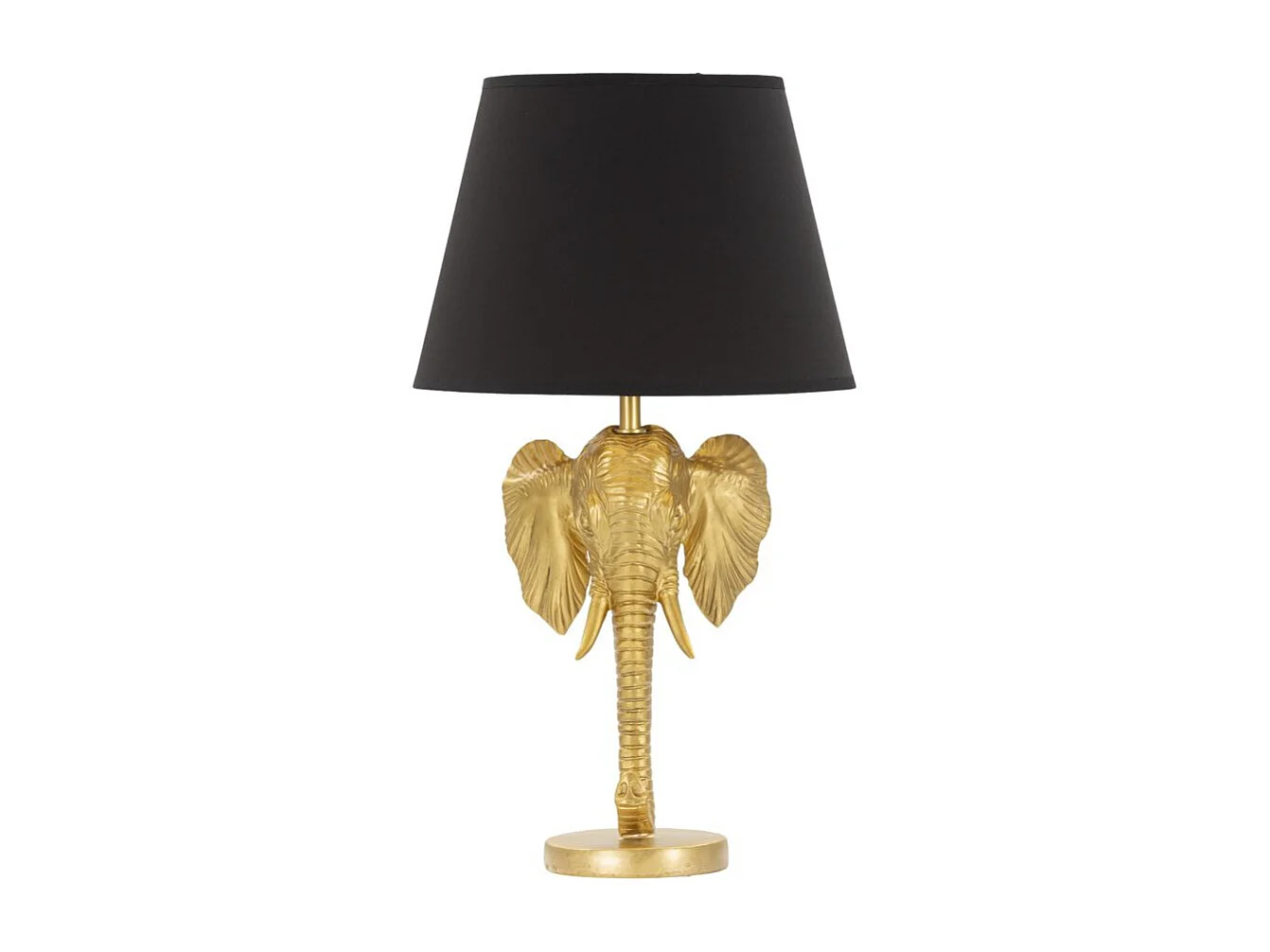 Lampe à Poser Design "Elephant" 59cm Or & Noir