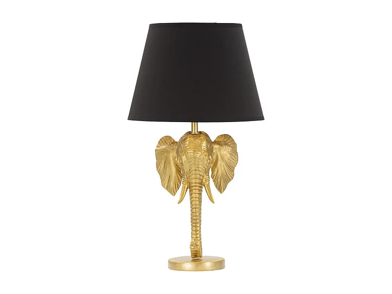 Lampe à Poser Design "Elephant" 59cm Or & Noir
