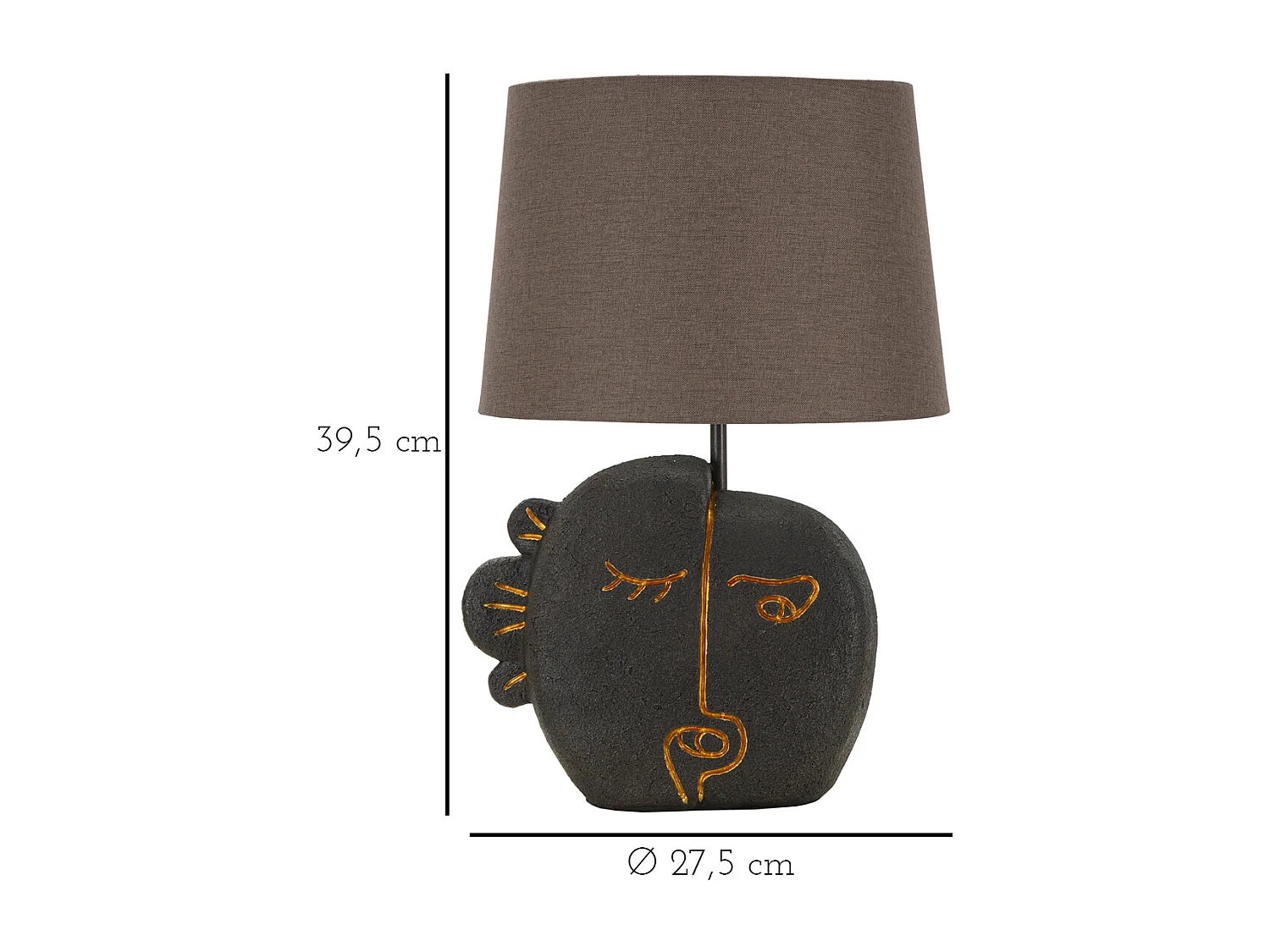 Lampe à Poser en Résine "Tribal" 39cm Marron