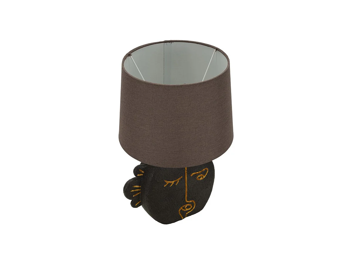 Lampe à Poser en Résine "Tribal" 39cm Marron