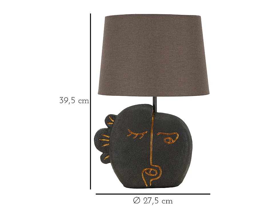 Lampe à Poser en Résine "Tribal" 39cm Marron