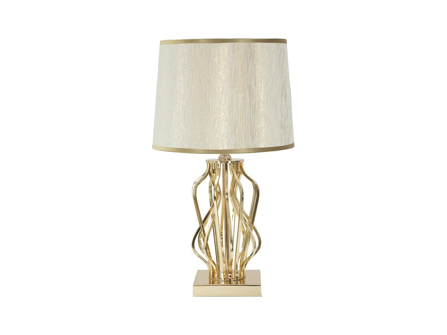 Lampe de table en métal doré avec abat-jour beige Ø 30x52 cm