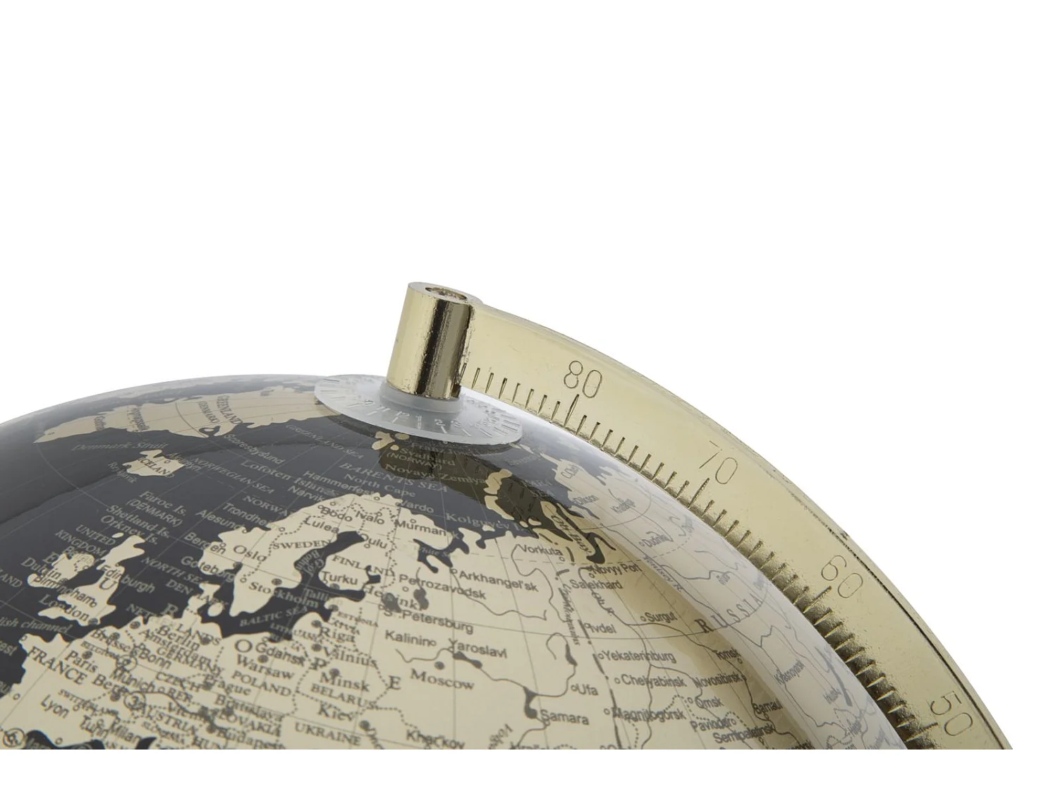 Lampada mappamondo in pvc e base in metallo dorato Ø cm 25x38