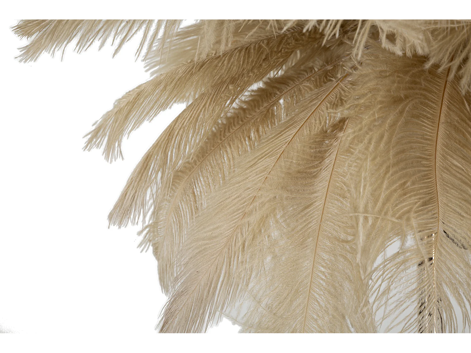 Lampe à Poser Imitation Plume "Palm" 60cm Or & Camel