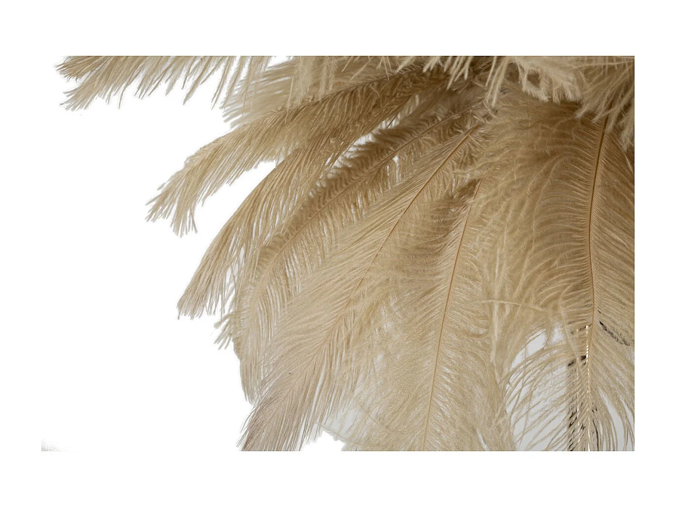 Tischlampe mit Federlampenschirm und 2 Lichtquellen Palm S - Braun