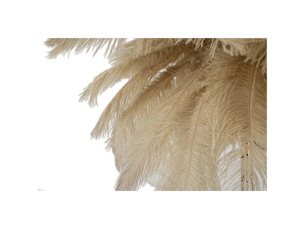 Lampe à Poser Imitation Plume "Palm" 60cm Or & Camel