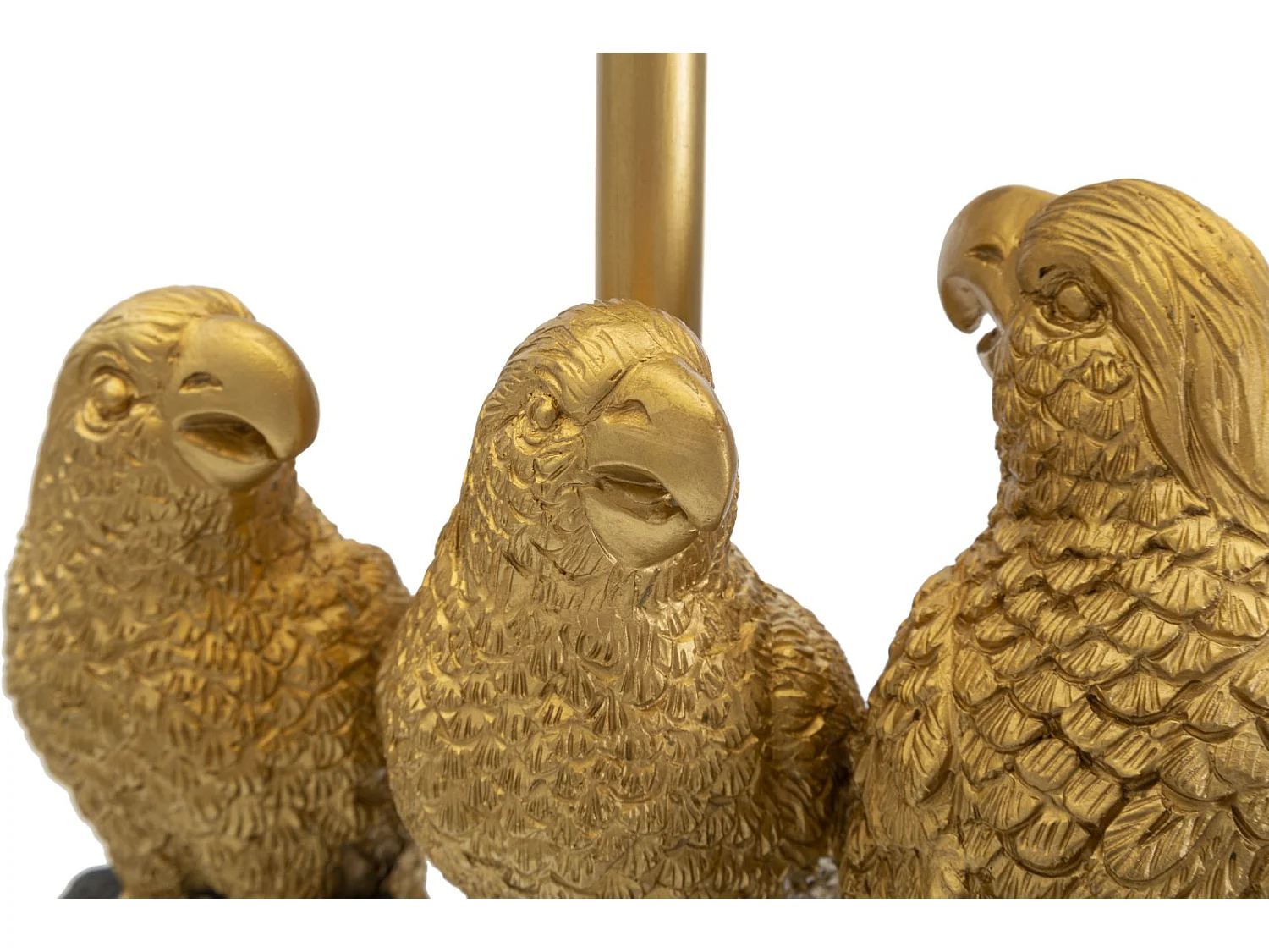 Lampe à Poser Design "Perroquets" 62cm Or & Noir