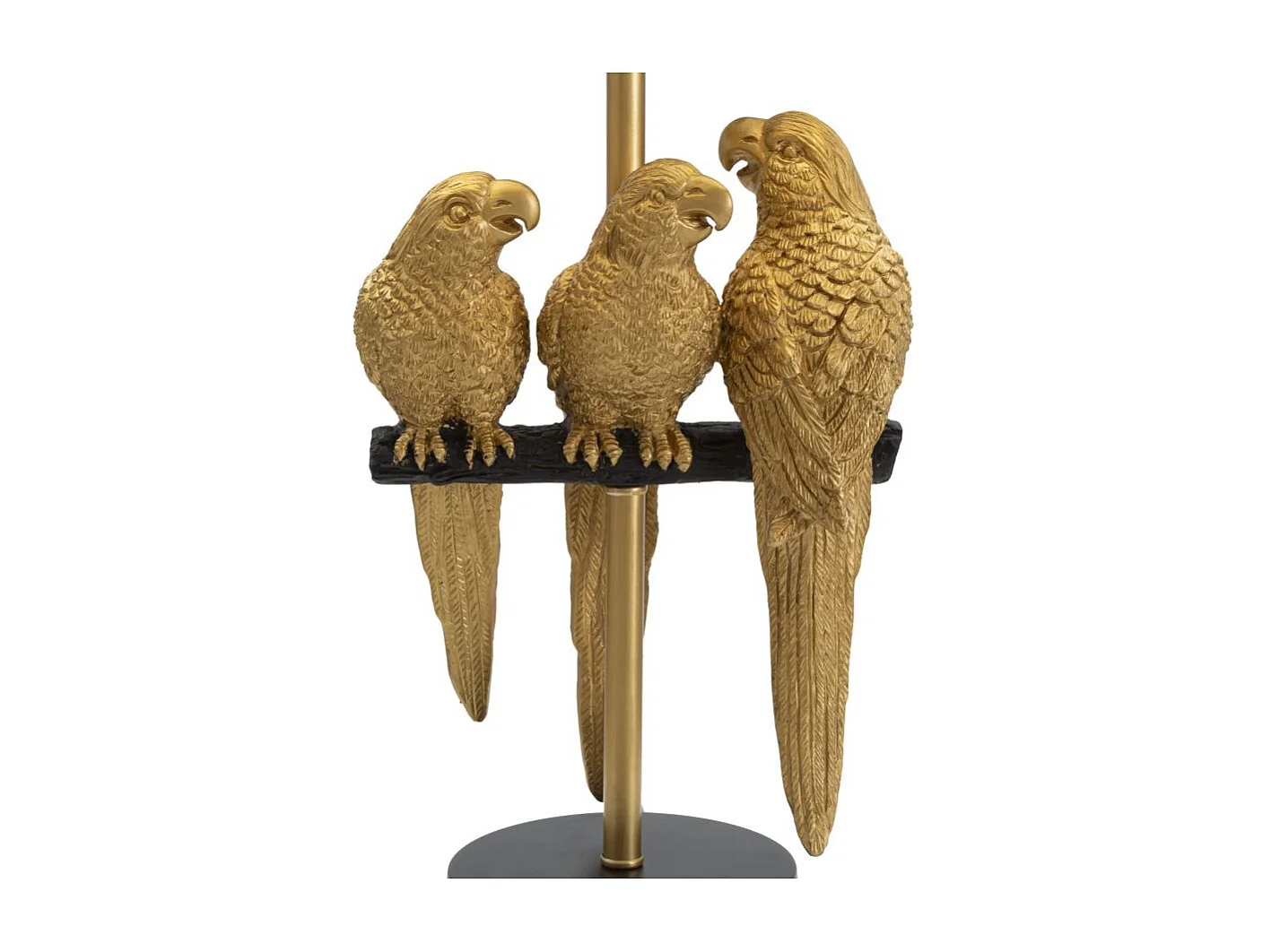 Lampe à Poser Design "Perroquets" 62cm Or & Noir