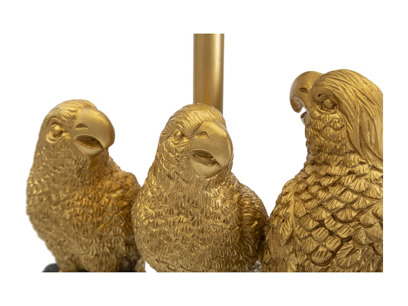 Lampe à Poser Design "Perroquets" 62cm Or & Noir