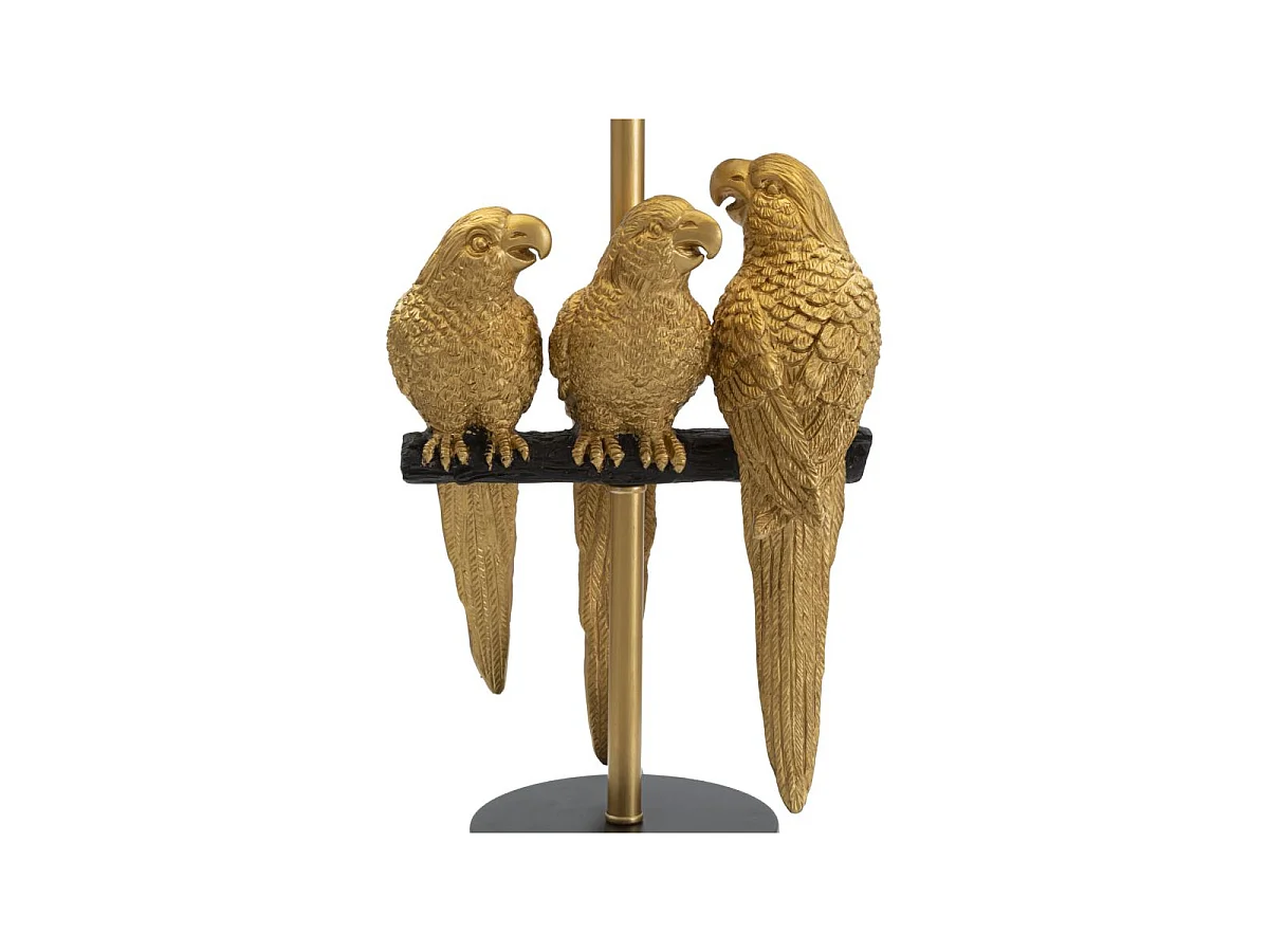 Lampe à Poser Design "Perroquets" 62cm Or & Noir