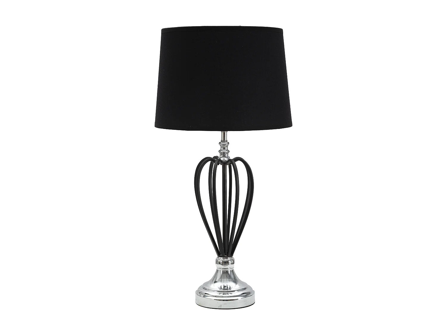 Lampada in metallo nera con paralume nero Ø cm 28x56
