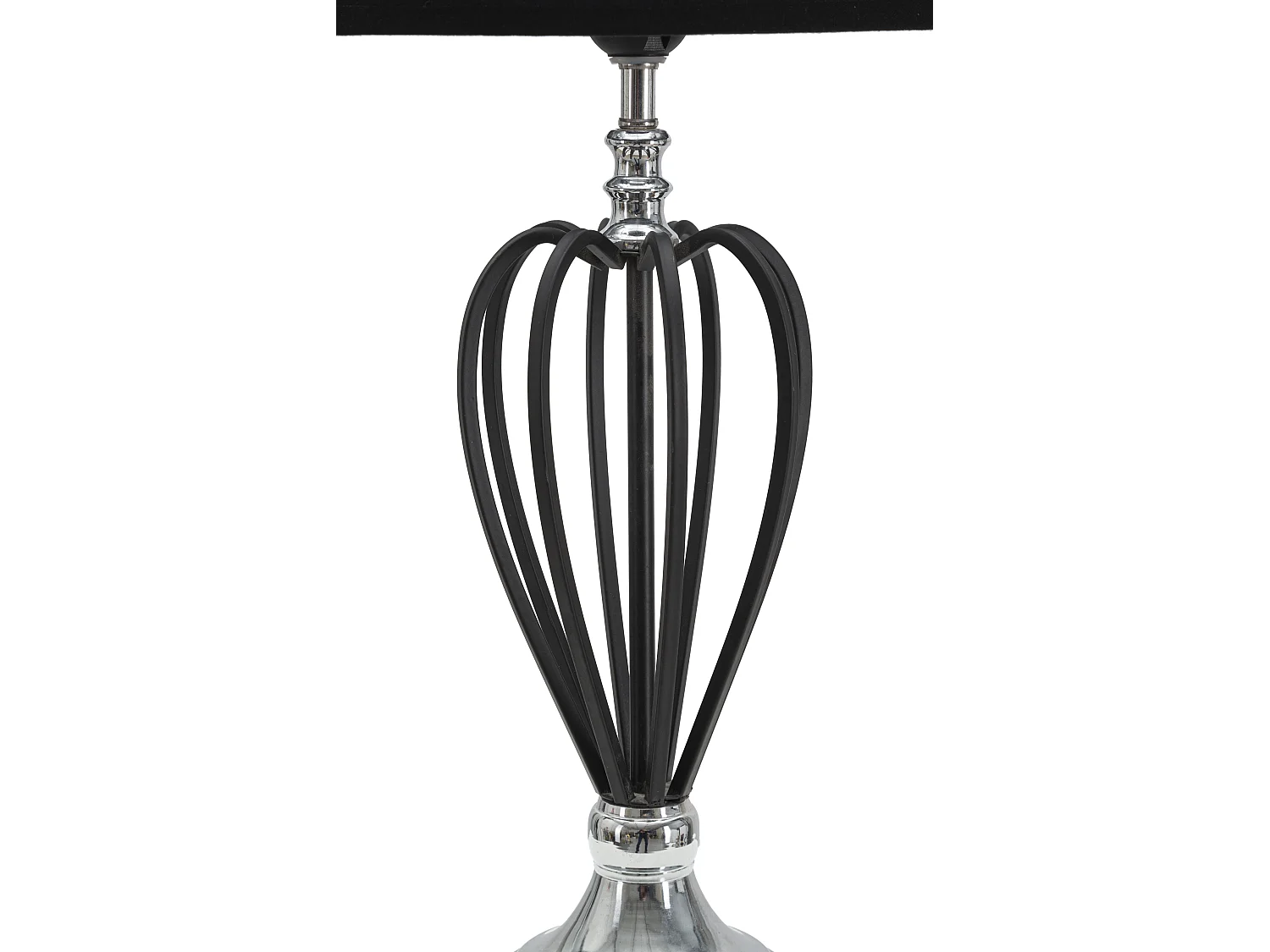 Zwarte metalen lamp met zwarte lampenkap Ø 28x56 cm