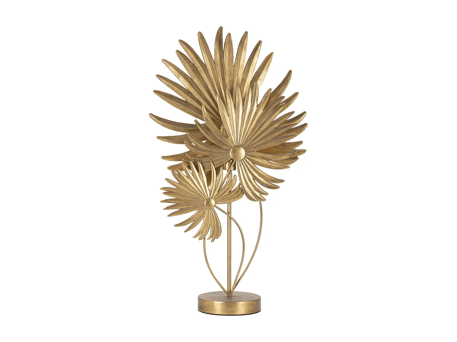 Lampada da tavolo in metallo dorata con foglie cm 51x19,5x90