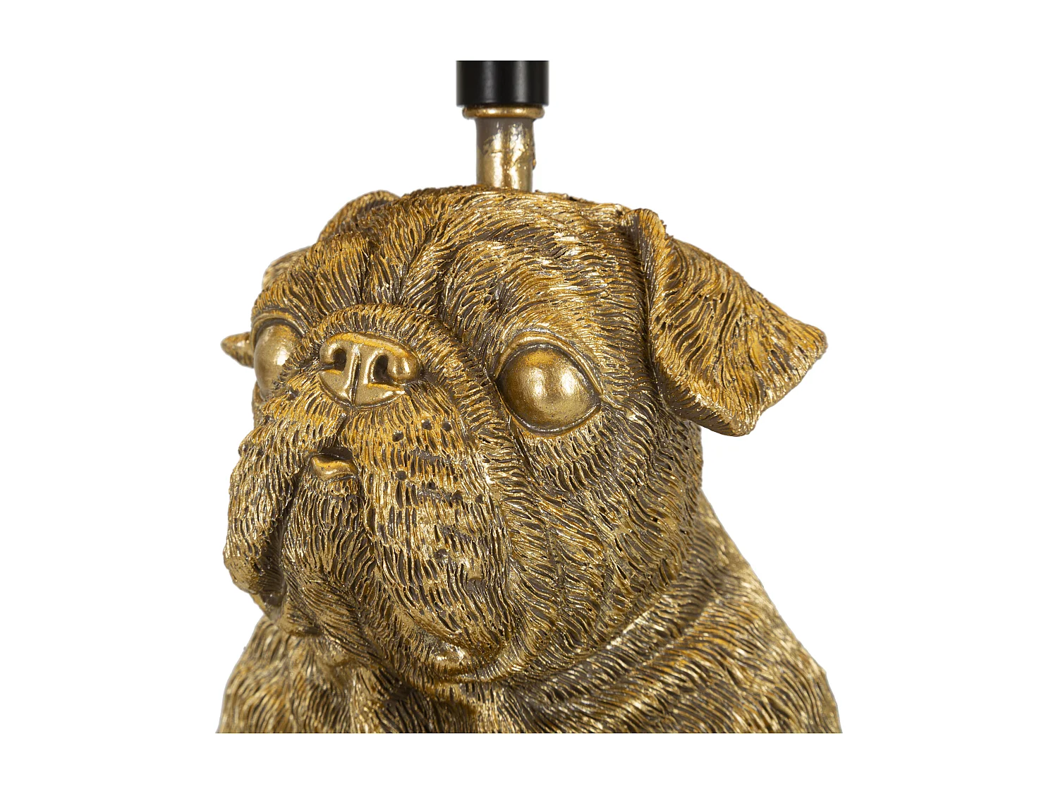 Lampe à Poser en Résine "Chiens" 43cm Or & Noir