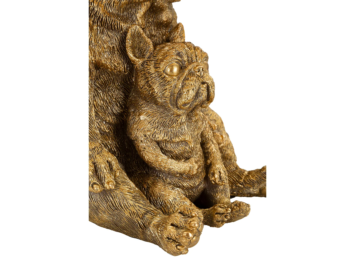 Lampe à Poser en Résine "Chiens" 43cm Or & Noir