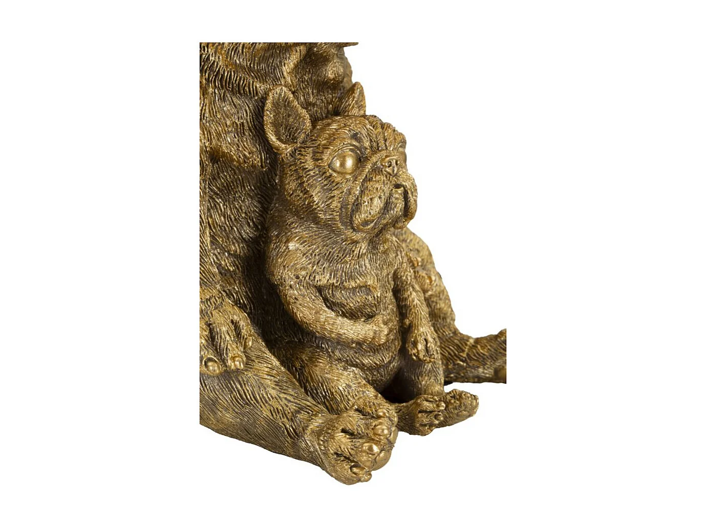 Lampe à Poser en Résine "Chiens" 43cm Or & Noir