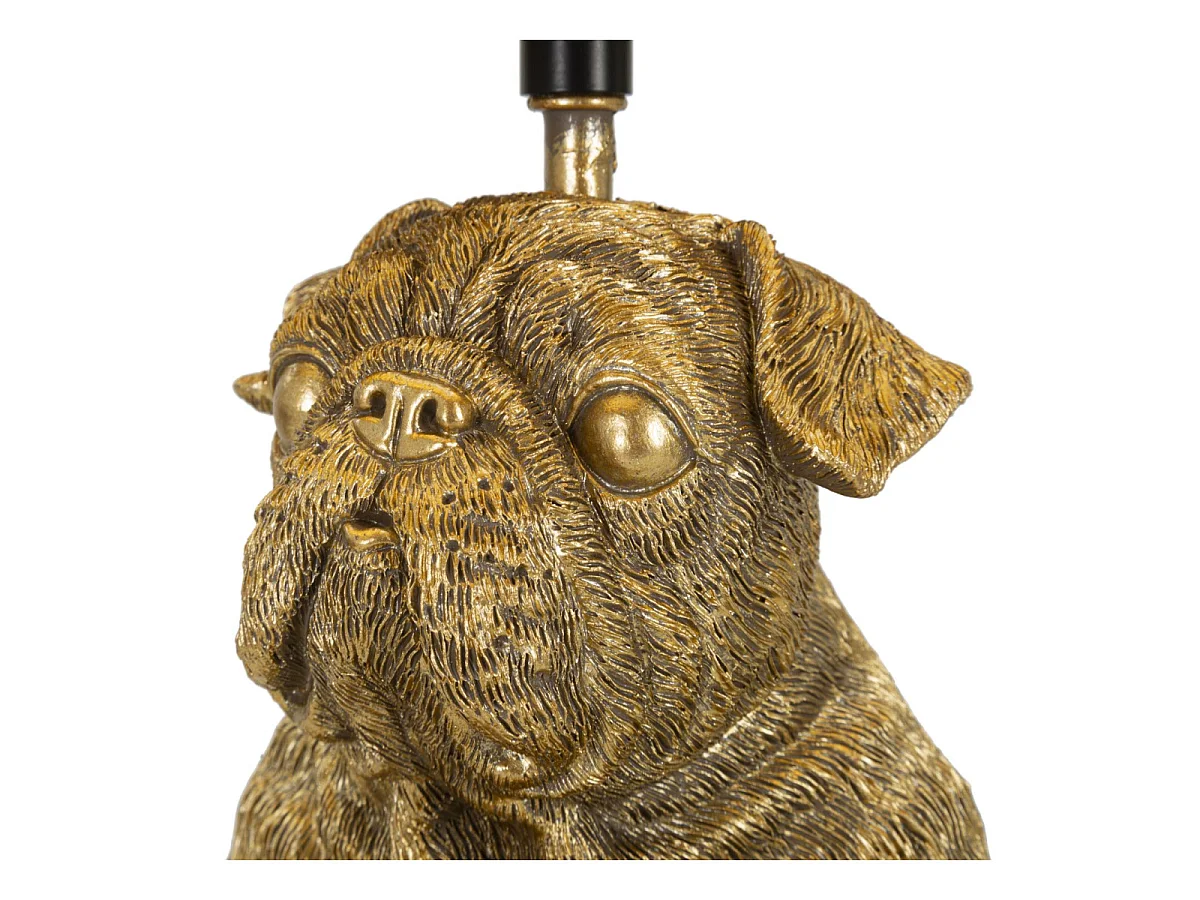 Lampe à Poser en Résine "Chiens" 43cm Or & Noir