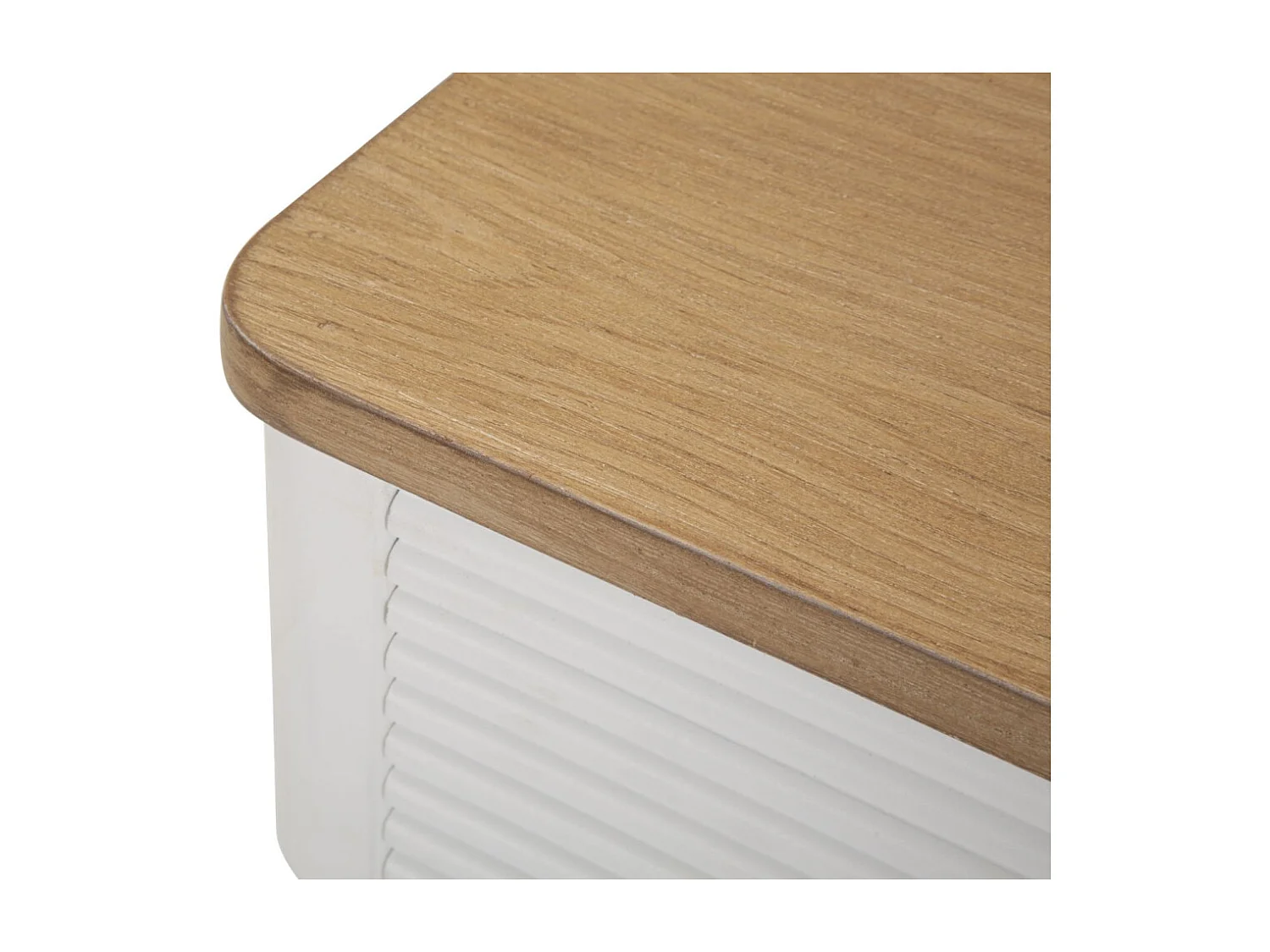 Table de Chevet 1 Tiroir "Matera" 62cm Blanc & Naturel