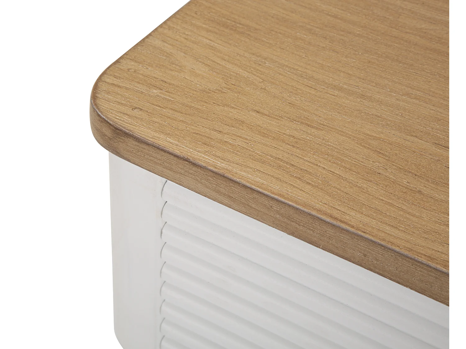 Table de Chevet 1 Tiroir "Matera" 62cm Blanc & Naturel