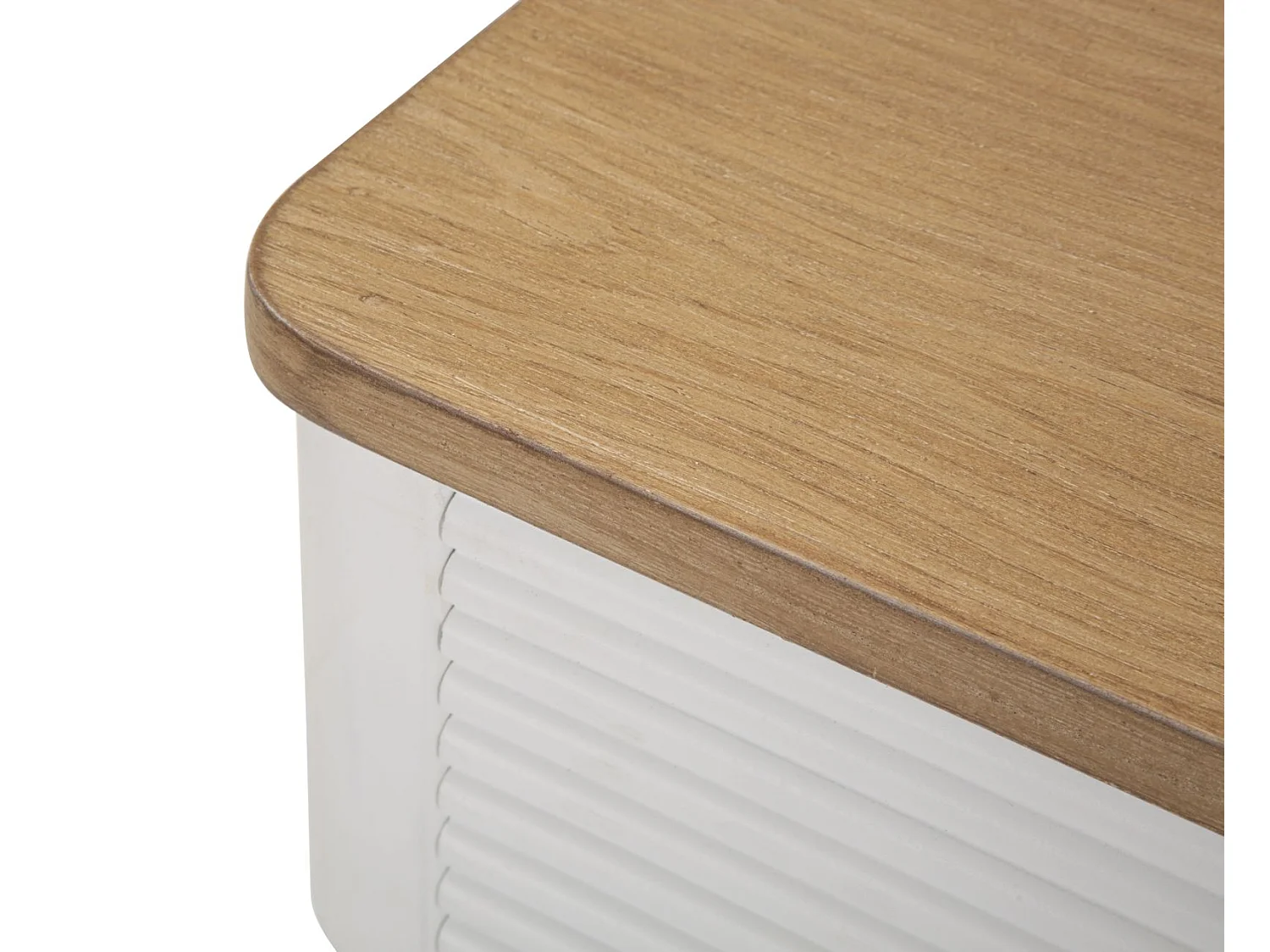 Table de Chevet 1 Tiroir "Matera" 62cm Blanc & Naturel
