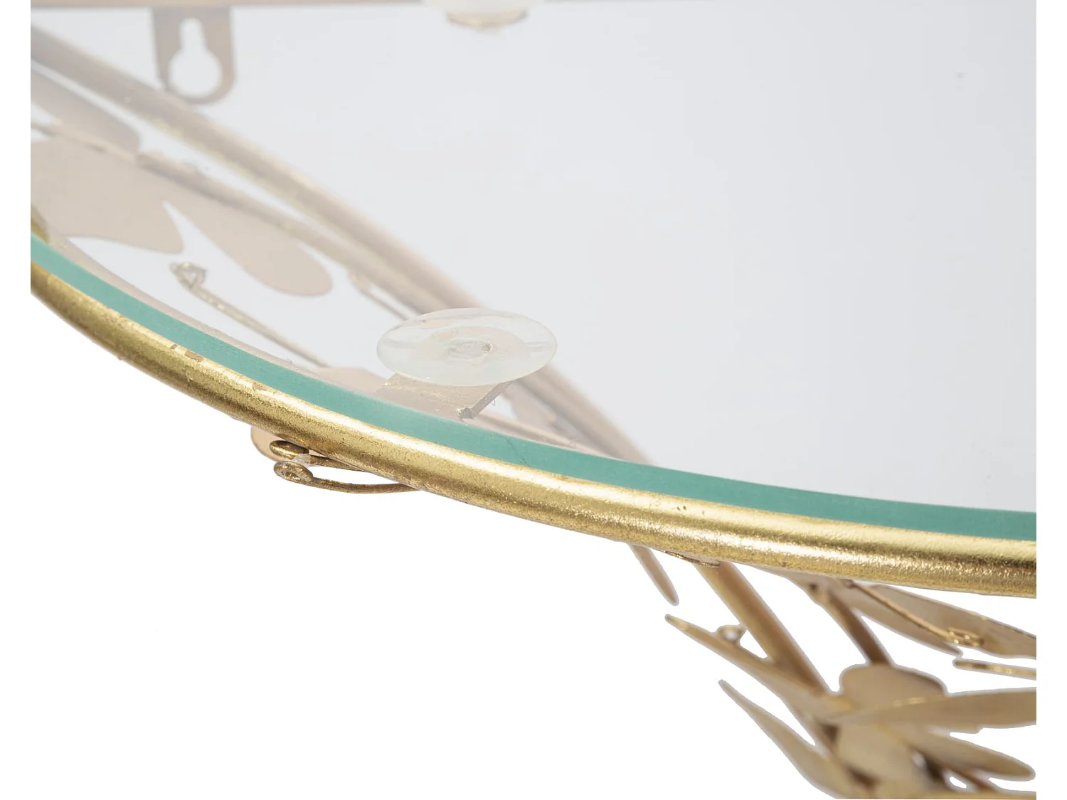 Comodino sospeso in metallo dorato con farfalle cm 44,5x24,5x34,5