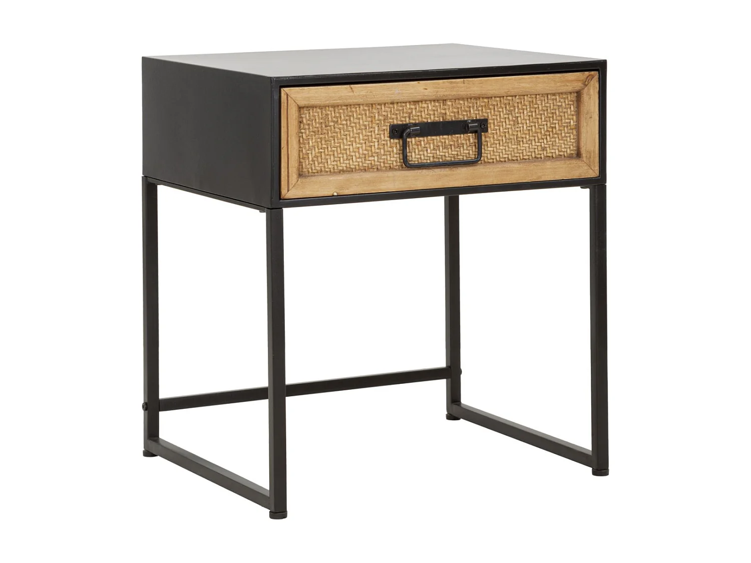 Table de Chevet Design "Hanoï" 51cm Naturel & Noir