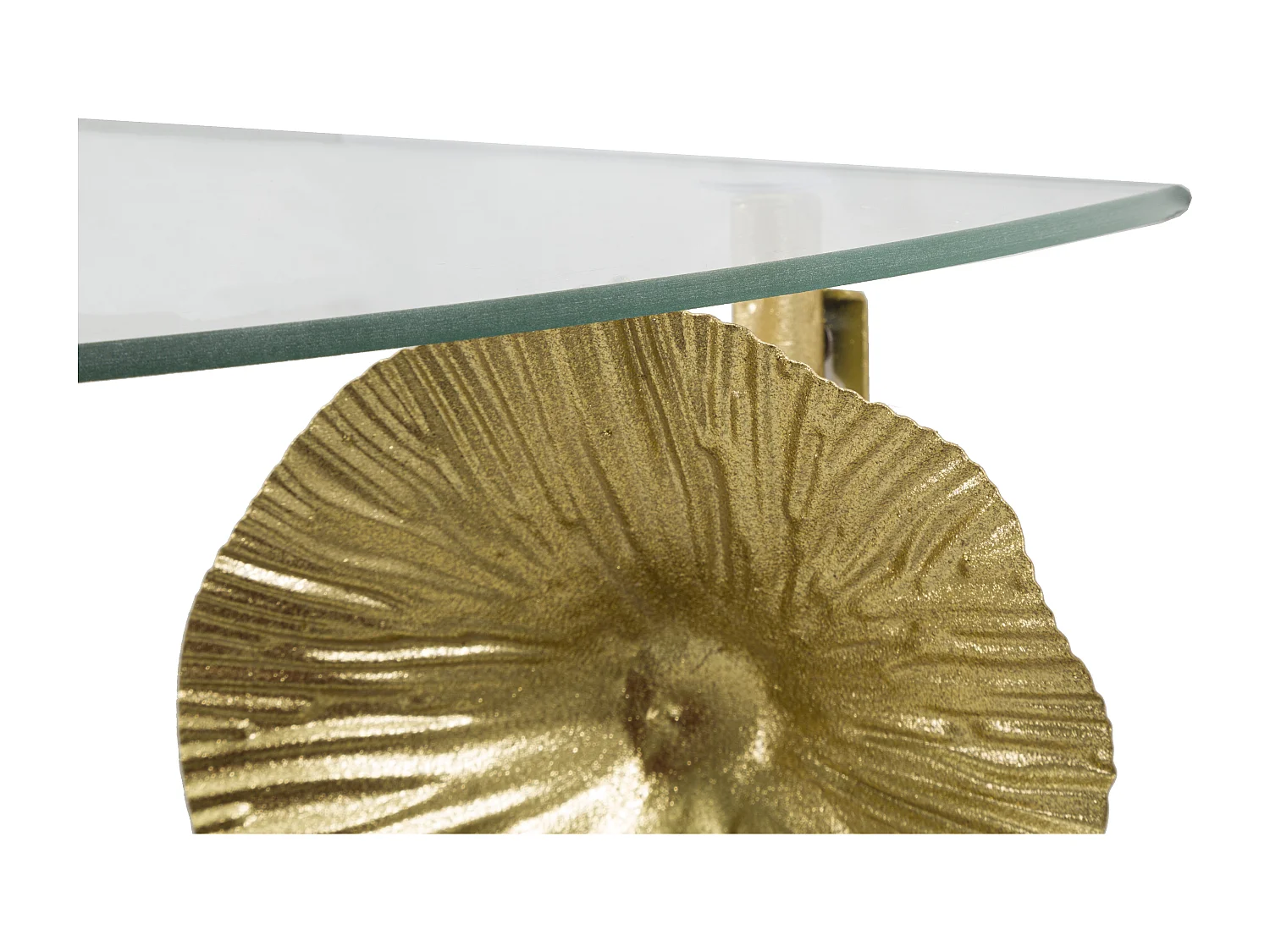 Wandregal aus goldfarbenem Metall mit Glasablage Tisty