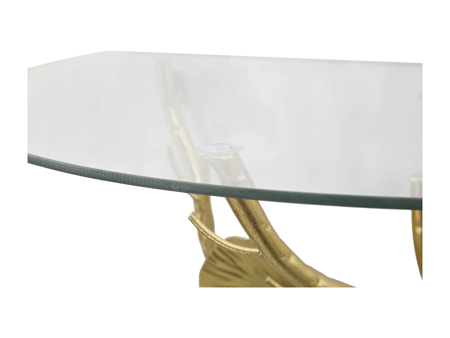 Wandregal aus goldfarbenem Metall mit Glasablage Tisty