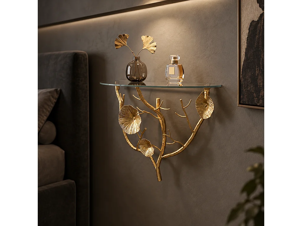 Table de Chevet Murale "Tisty" 60cm Or
