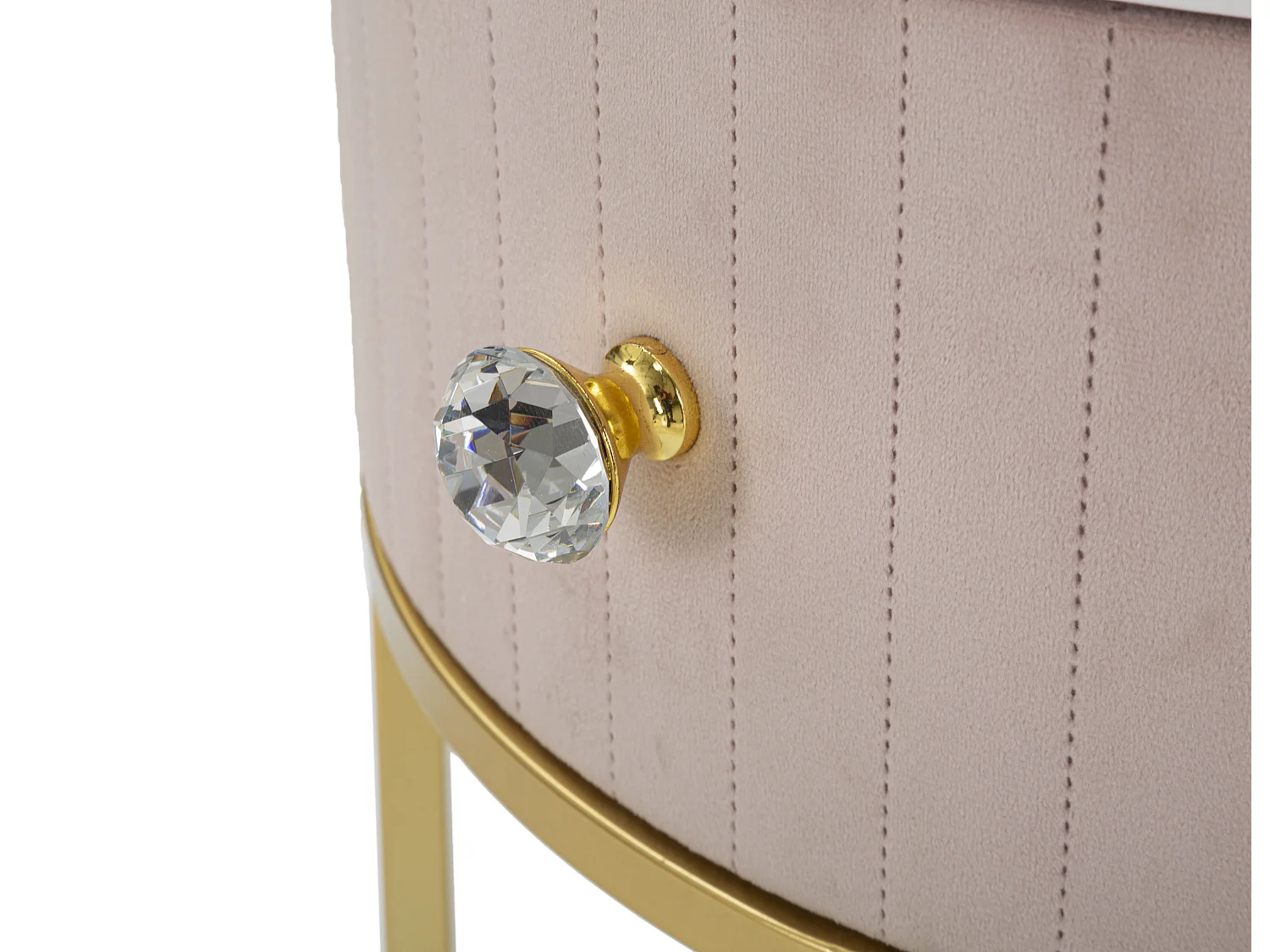 Table de Chevet Effet Marbre "Montpellier" 48 cm Rose & Or