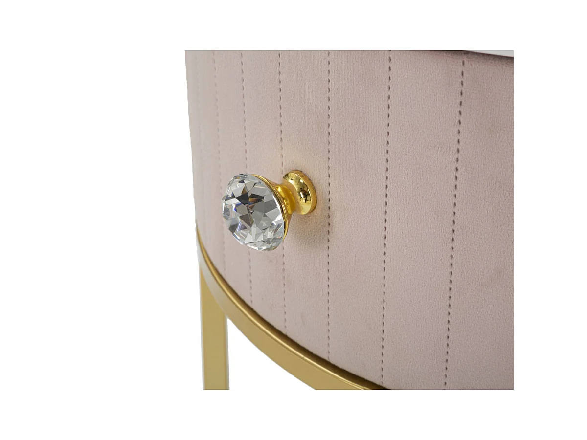 Table de Chevet Effet Marbre "Montpellier" 48 cm Rose & Or