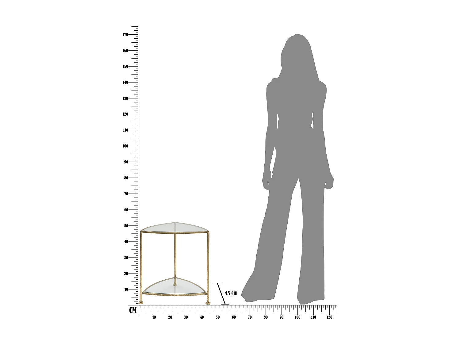 Table d'Appoint Design "Vera" 50cm Or