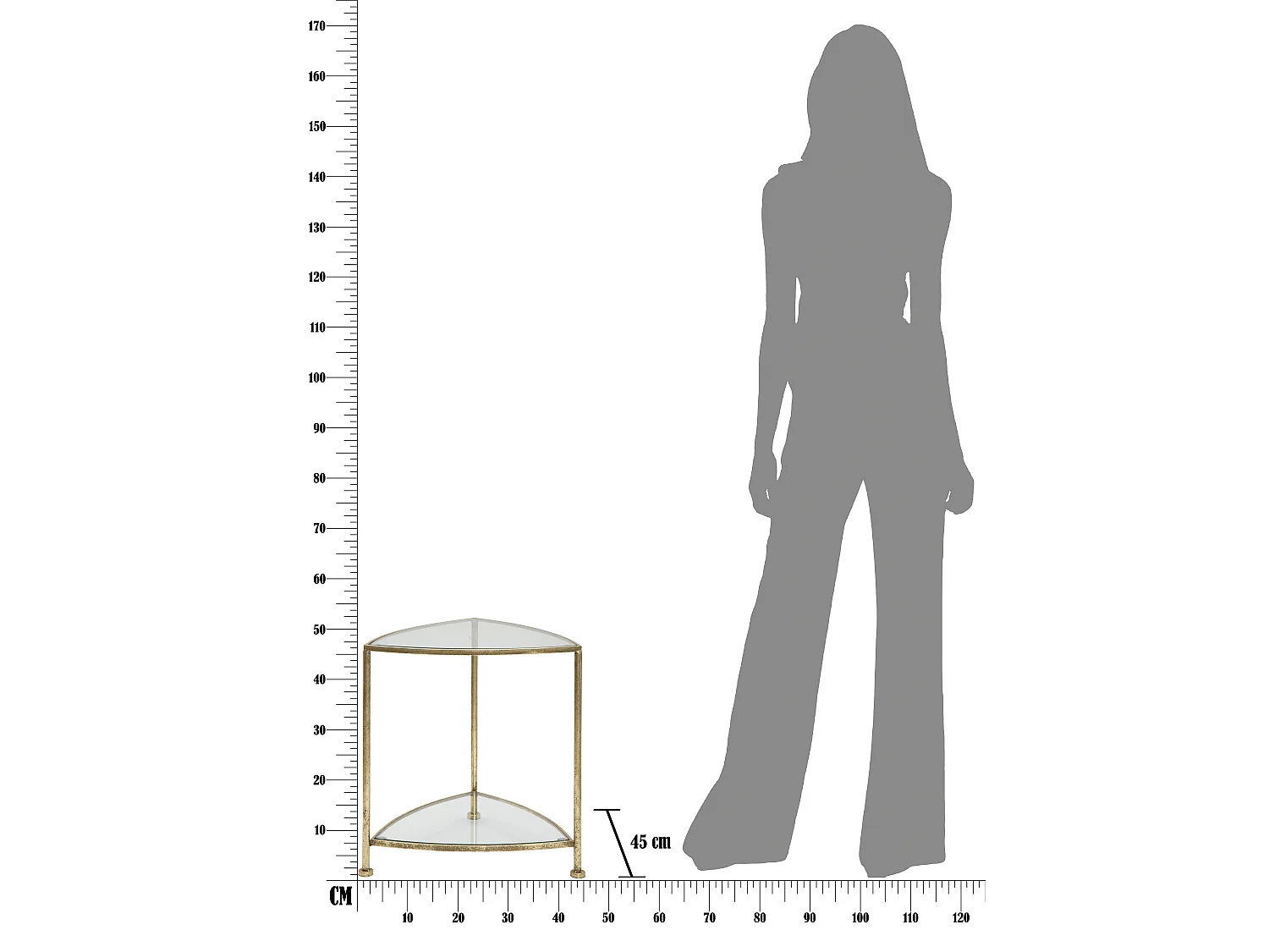 Table d'Appoint Design "Vera" 50cm Or