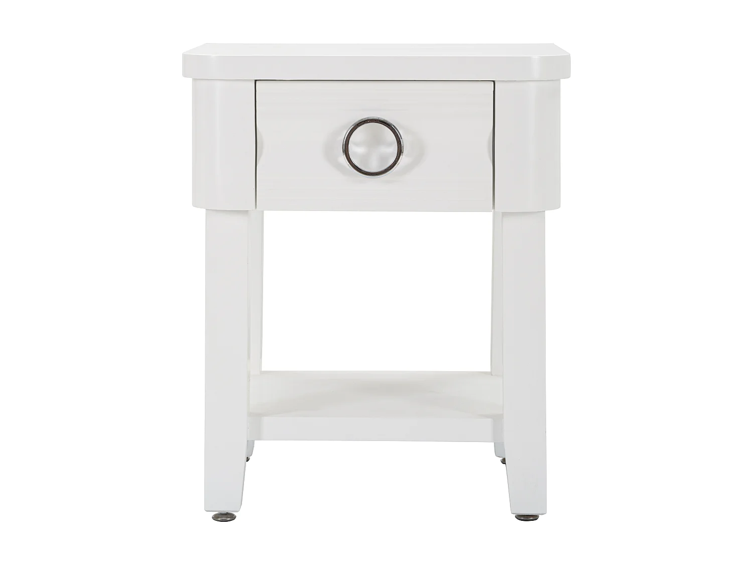 Table de Chevet en Bois "Shine" 54cm Blanc