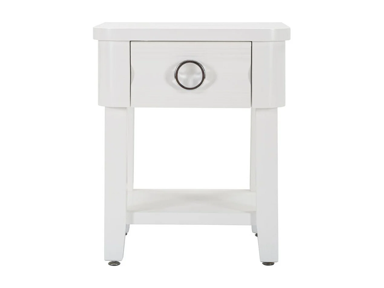 Table de Chevet en Bois "Shine" 54cm Blanc