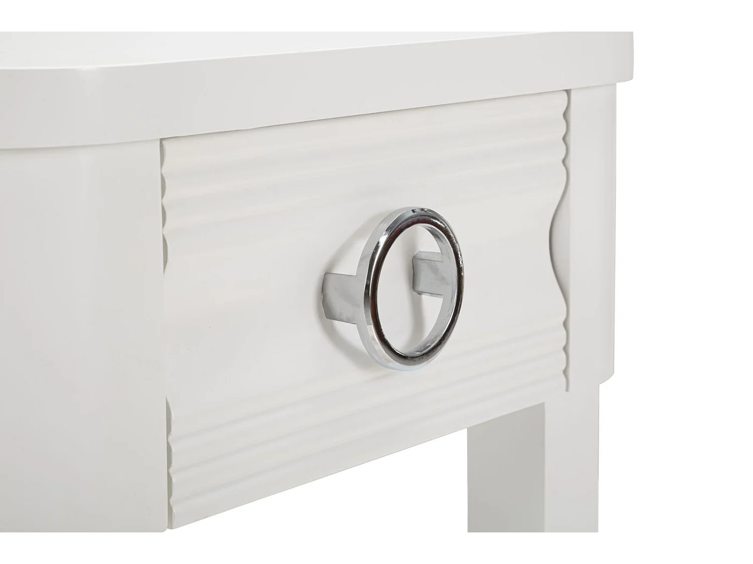 Shine Nachttisch aus weißem Holz, 45 x 40 x 54 cm – Nachttisch mit Schublade und Ablage – Modernes Design – Tannenholz und MDF