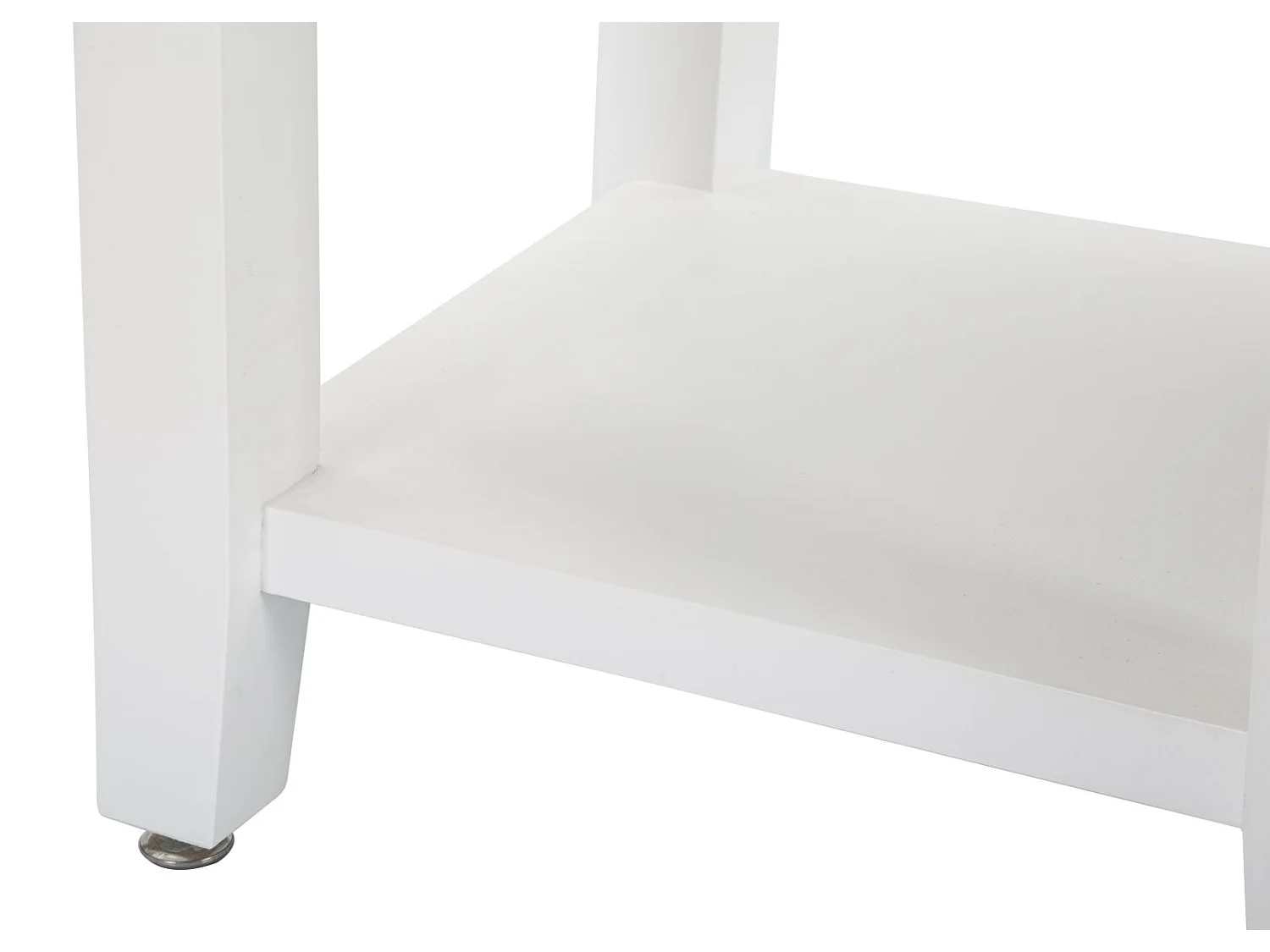 Shine Nachttisch aus weißem Holz, 45 x 40 x 54 cm – Nachttisch mit Schublade und Ablage – Modernes Design – Tannenholz und MDF