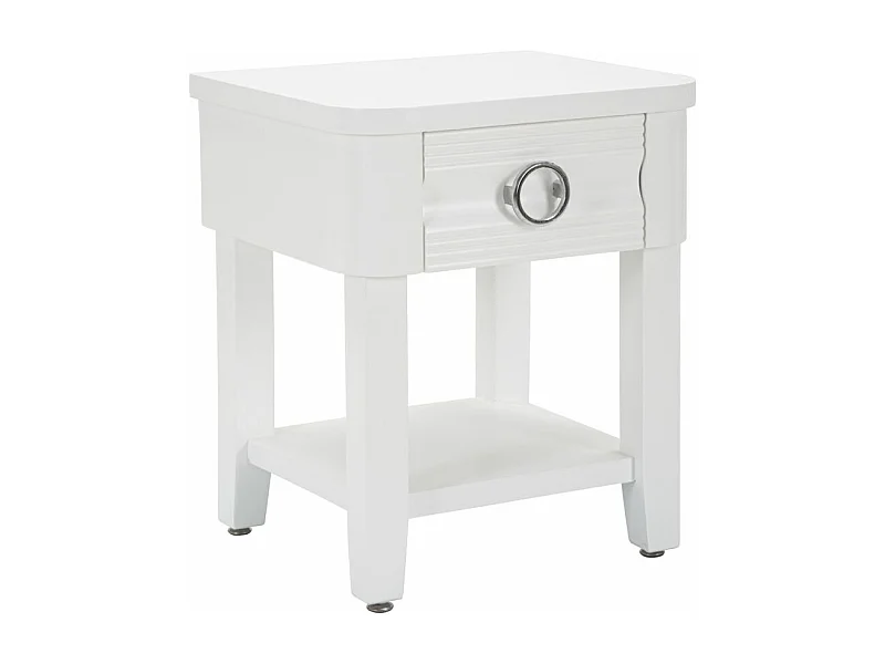 Table de Chevet en Bois "Shine" 54cm Blanc