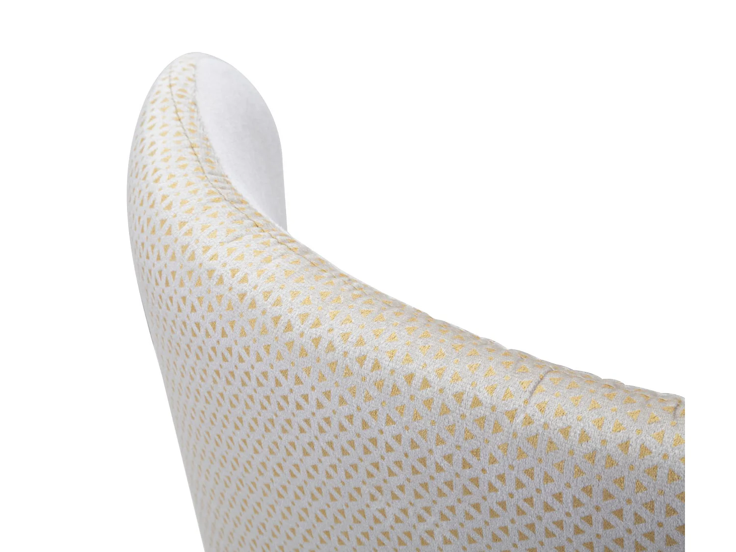 Set di 2 sedie in tessuto beige con gambe bianche e dorate cm 40x65x99