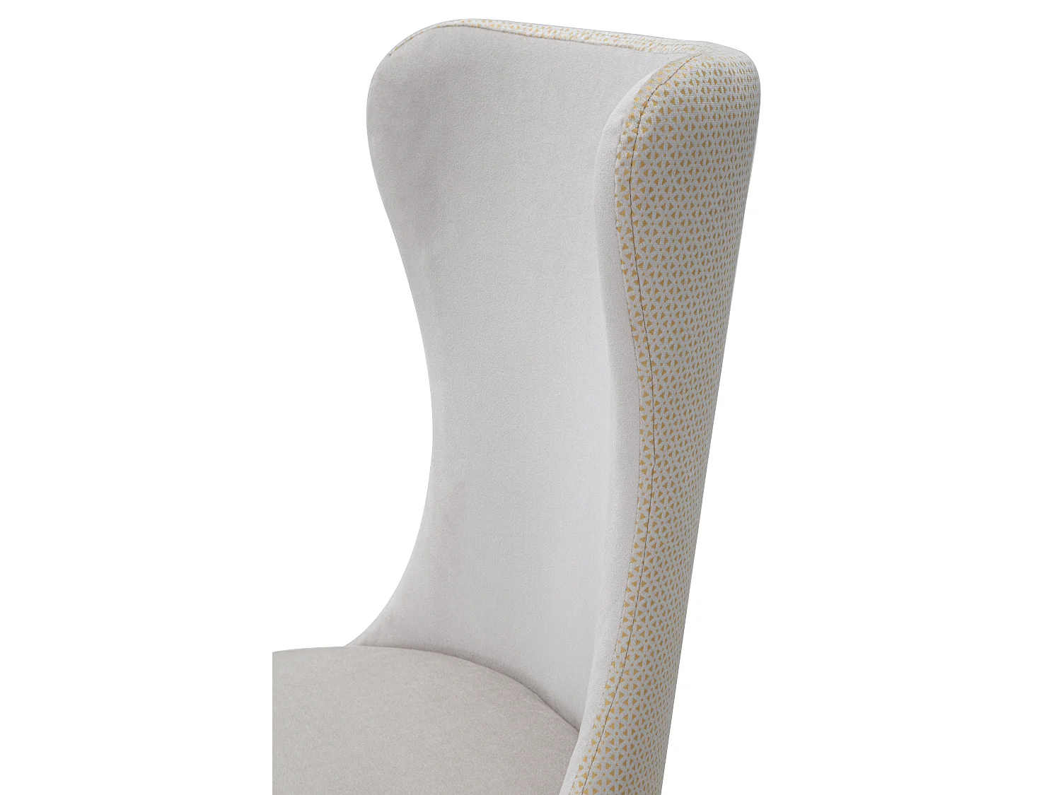 Set di 2 sedie in tessuto beige con gambe bianche e dorate cm 40x65x99