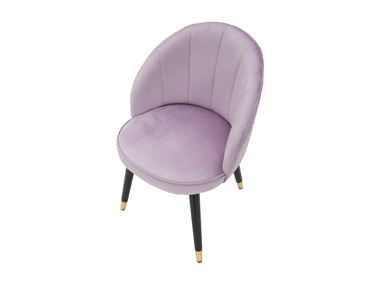 Chaise en tissu rose avec dossier et pieds en bois noir 57x58x80 cm