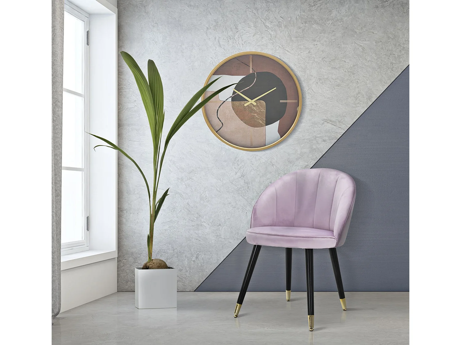 Chaise en tissu rose avec dossier et pieds en bois noir 57x58x80 cm