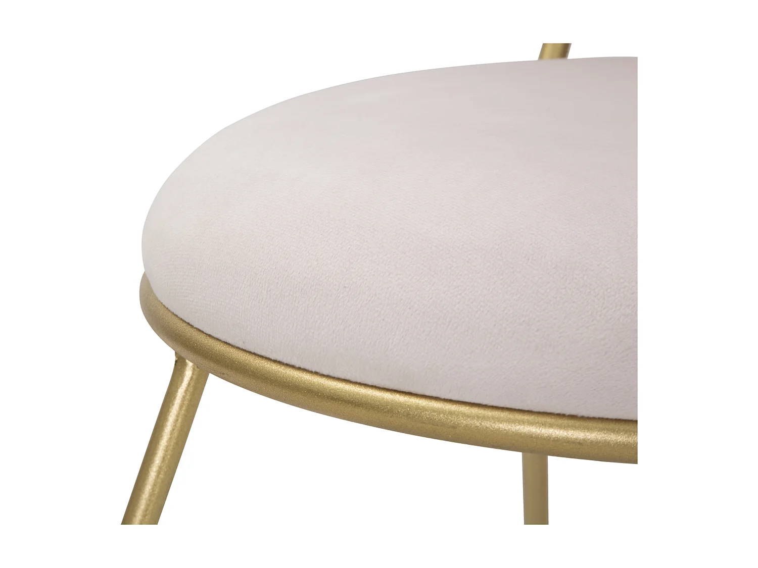 Chaise coeur en métal et tissu doré et rose 37x47x80 cm