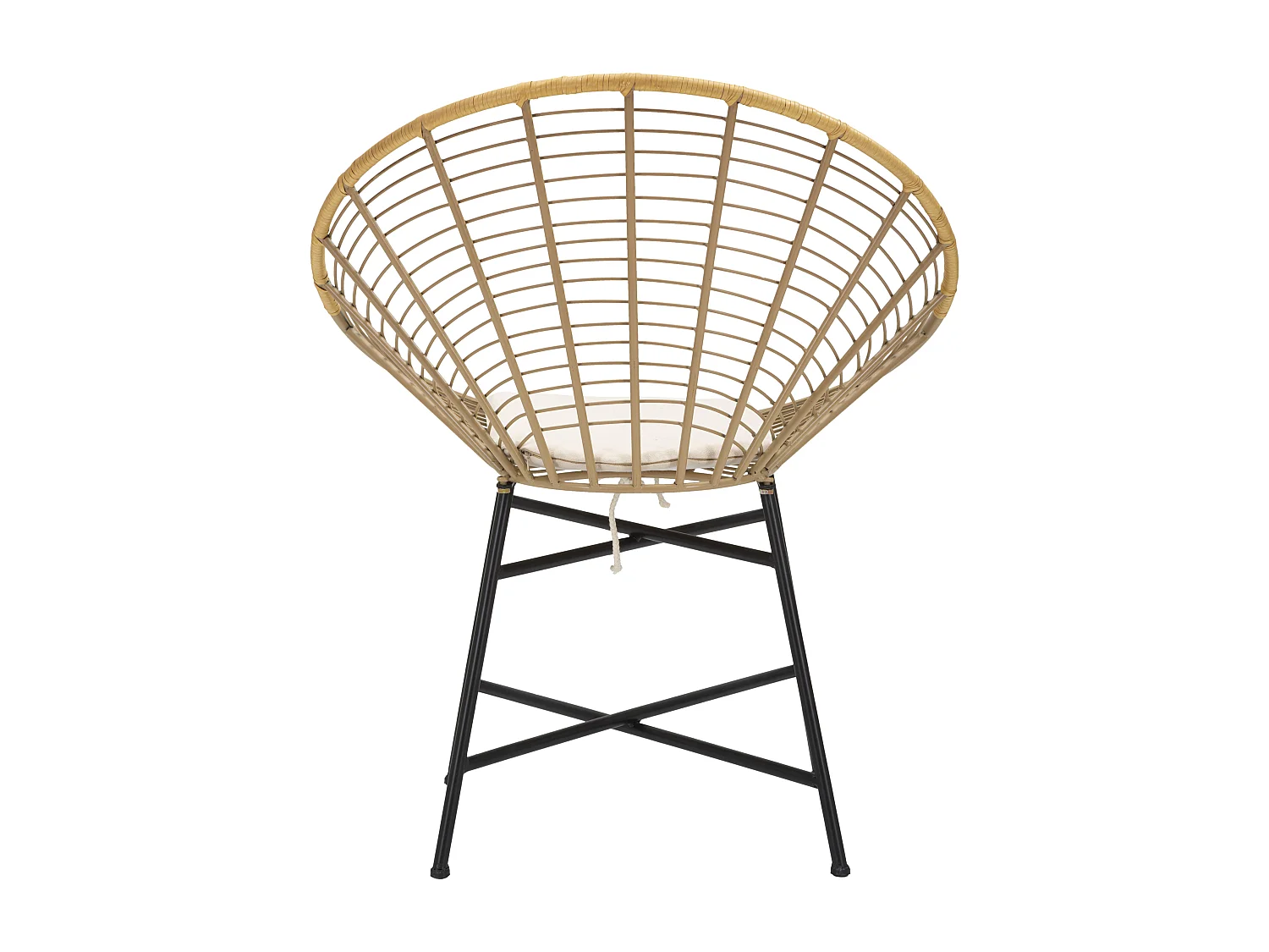 Sedia in metallo marrone e nero con cuscino cm 72x56,5x88