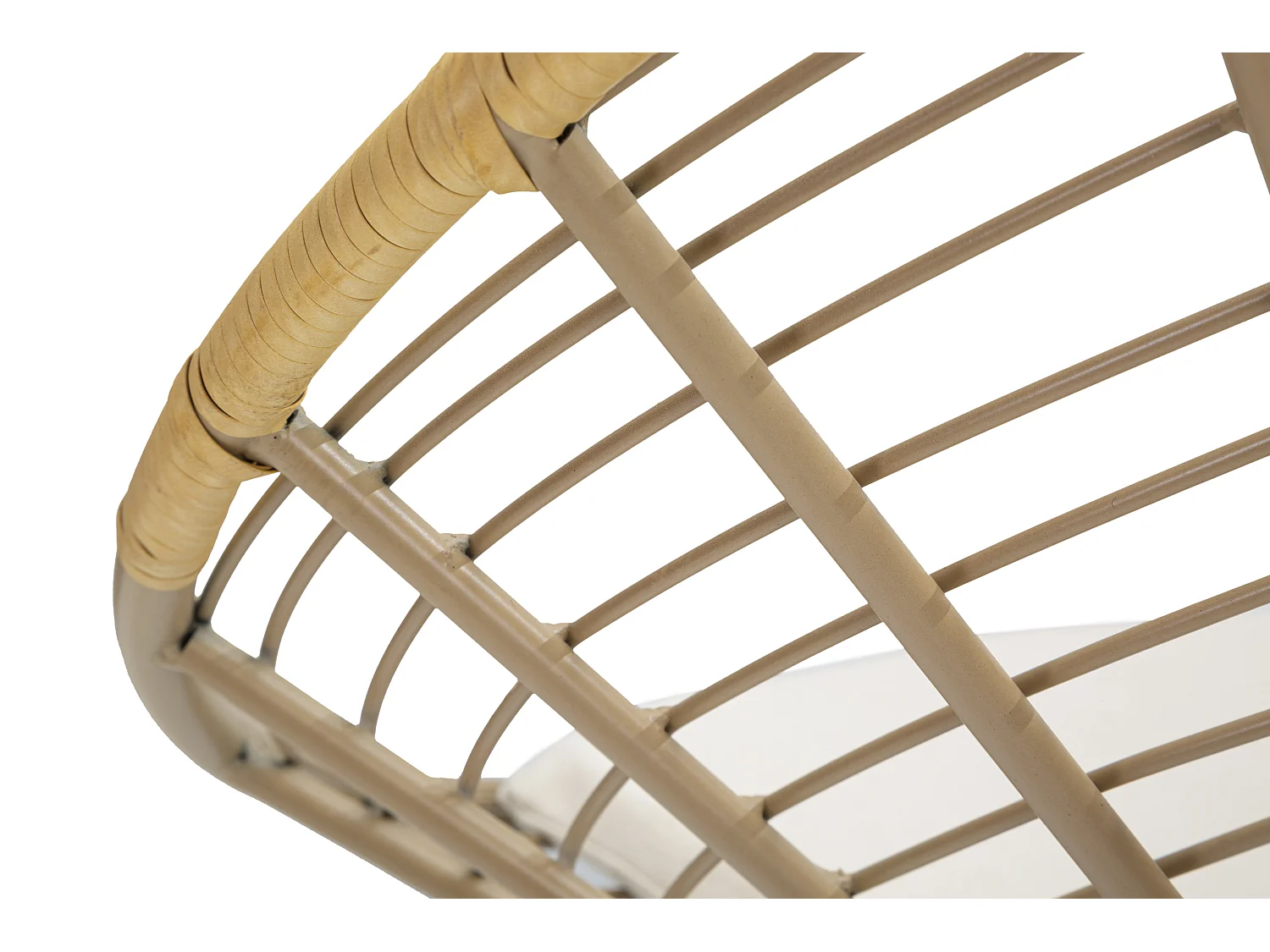 Sedia in metallo marrone e nero con cuscino cm 72x56,5x88