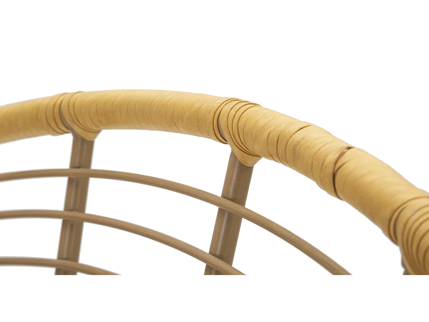 Metall- und Rattanstuhl mit weißem Kissen Boho-Chic Panama