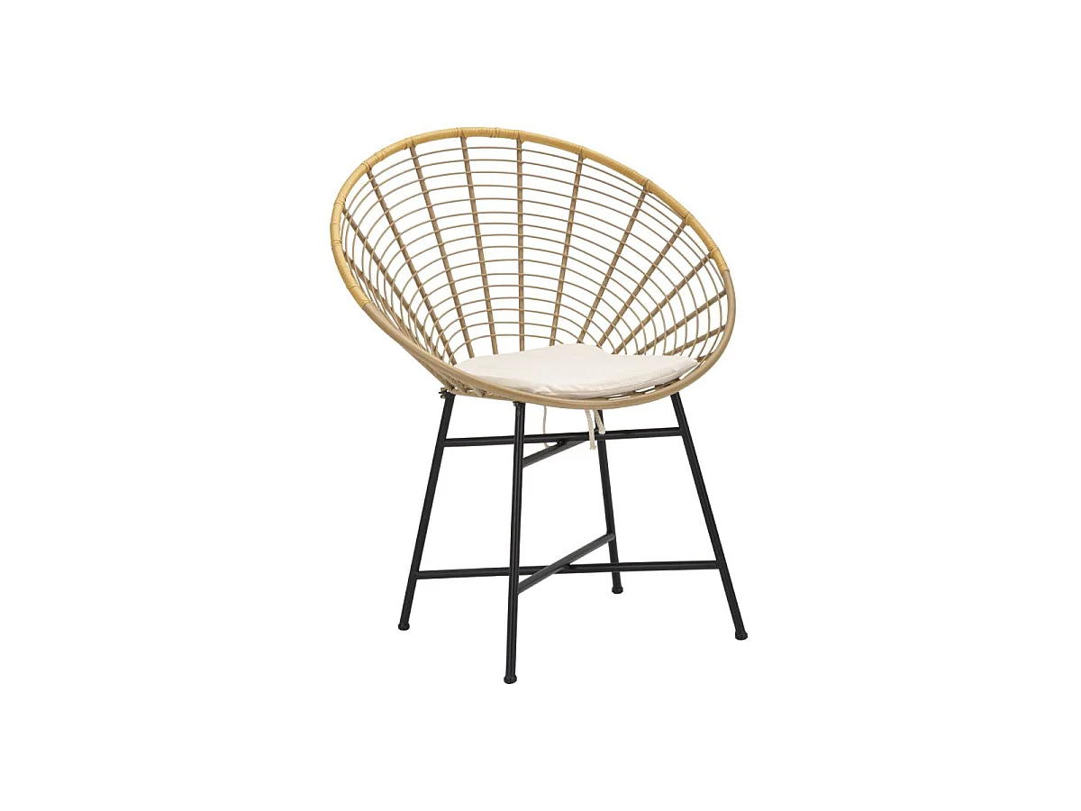 Chaise Design en Métal "Panama" 88cm Naturel