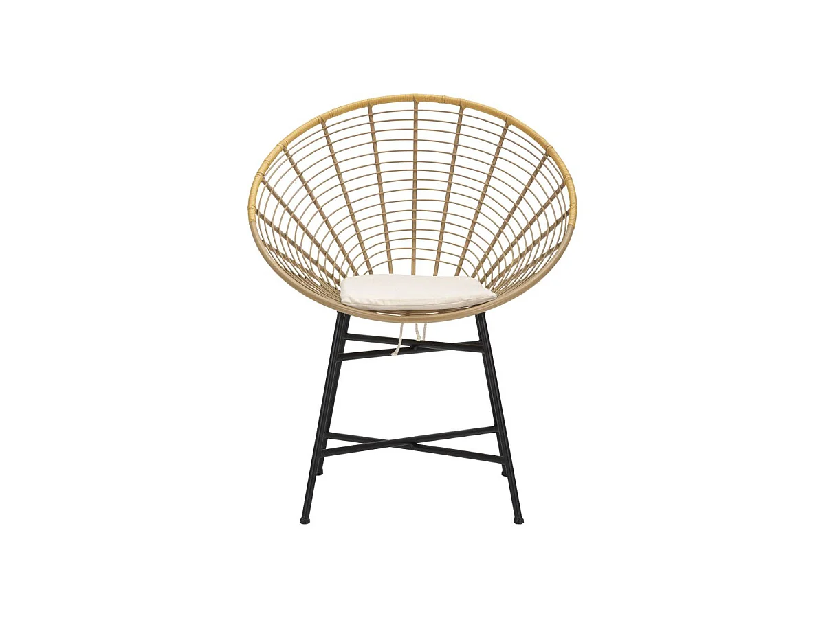 Chaise Design en Métal "Panama" 88cm Naturel