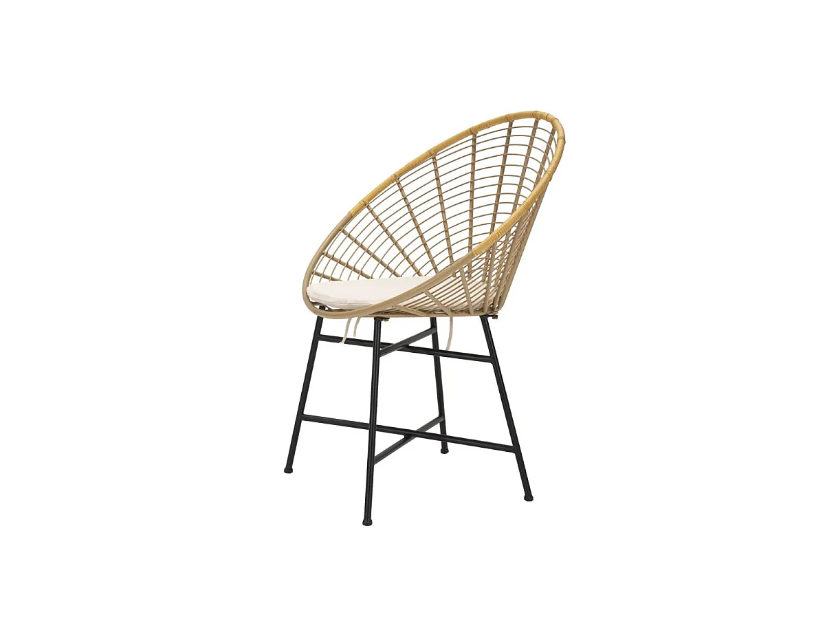 Chaise Design en Métal "Panama" 88cm Naturel