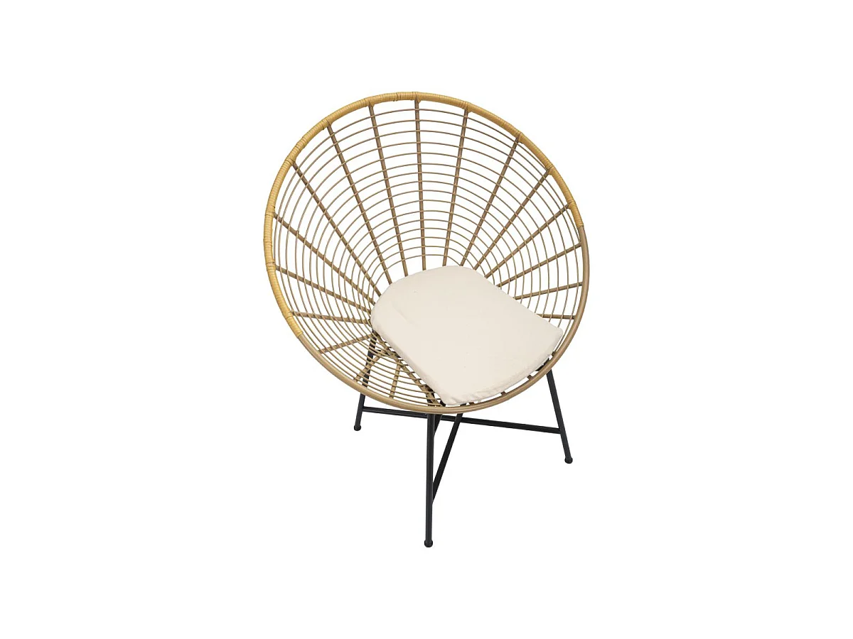 Chaise Design en Métal "Panama" 88cm Naturel